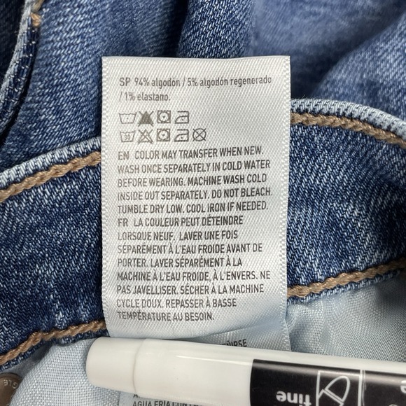 American Eagle 90's Straight Jeans Women's 0 Blue Denim Stretch Medium Wash - Picture 9 of 9